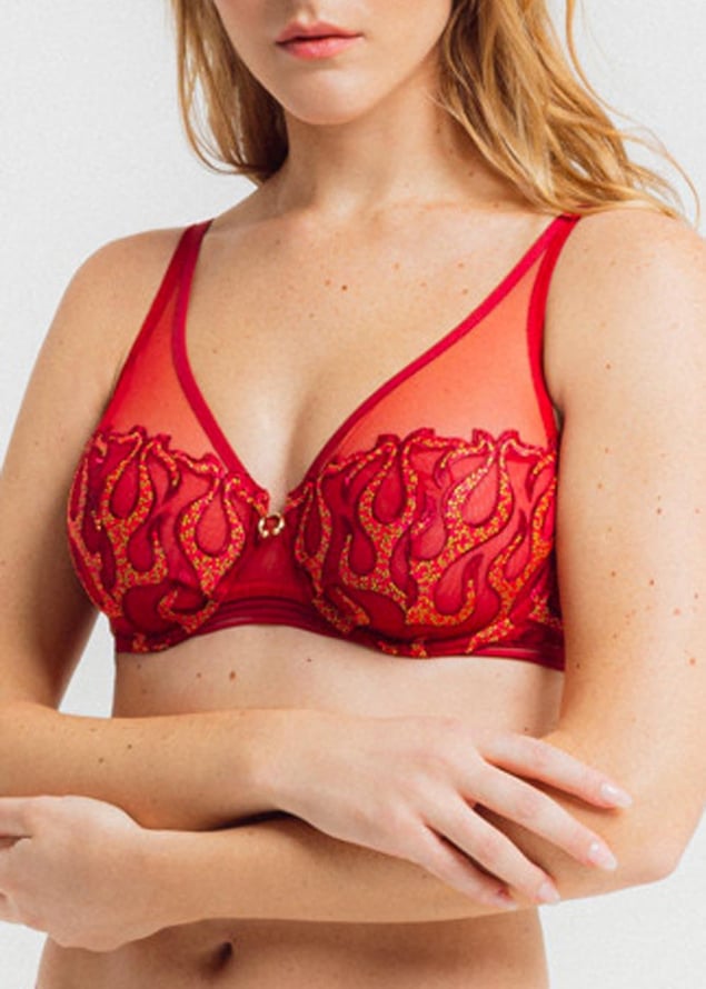 Soutien-Gorge  armatures foulard Louisa Bracq Rouge Baiser